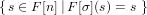 {s ∈ F [n]|F[σ](s) = s }
